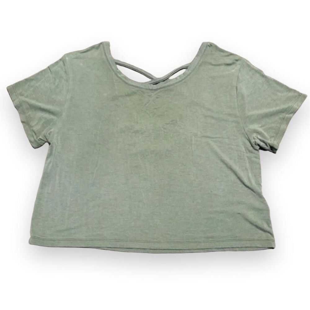 American Eagle Sage Green Criss-Cross Crop Top S
